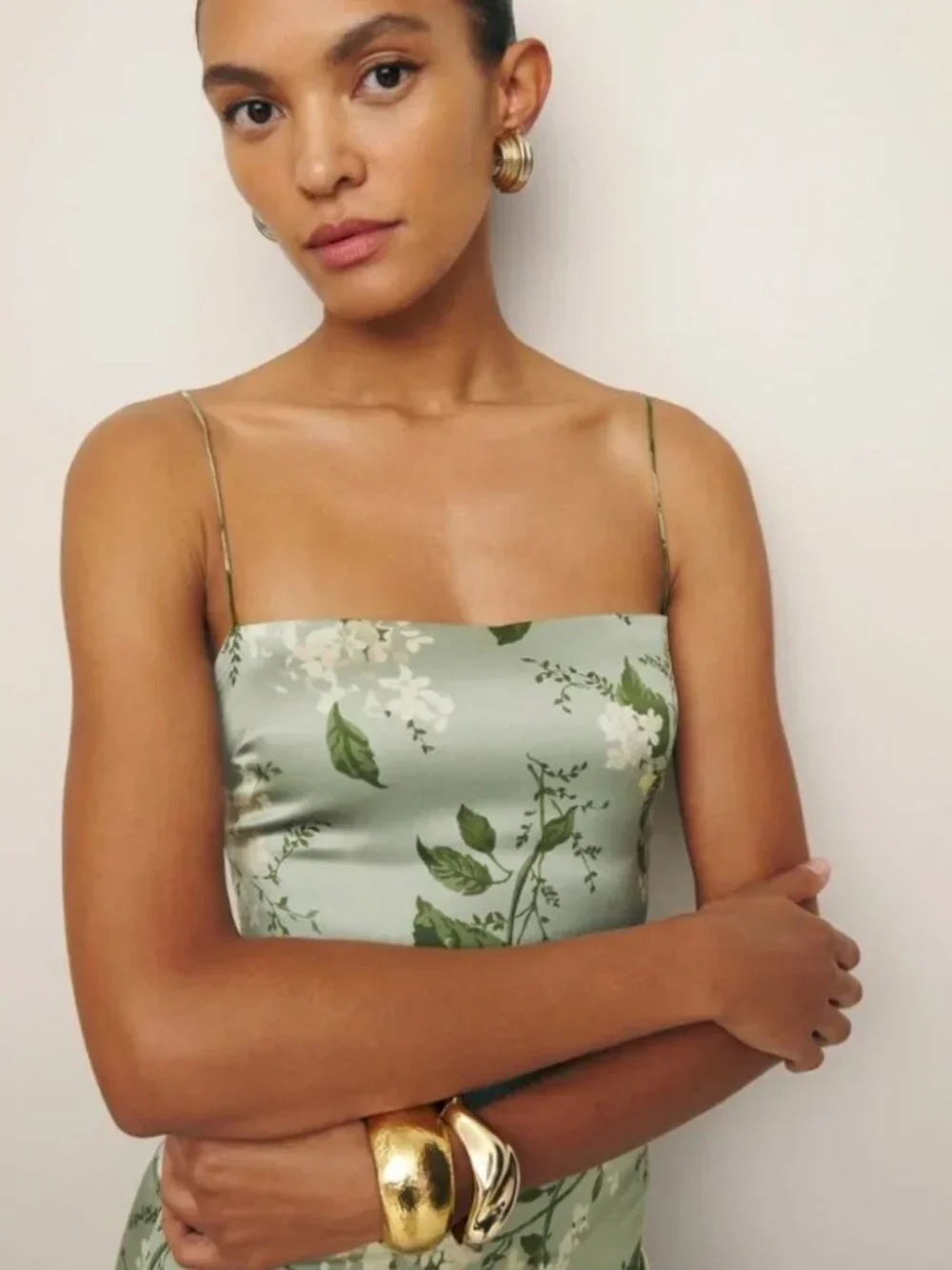 Reformation Frankie Silk Dress - tea garden - Picture 3 of 6